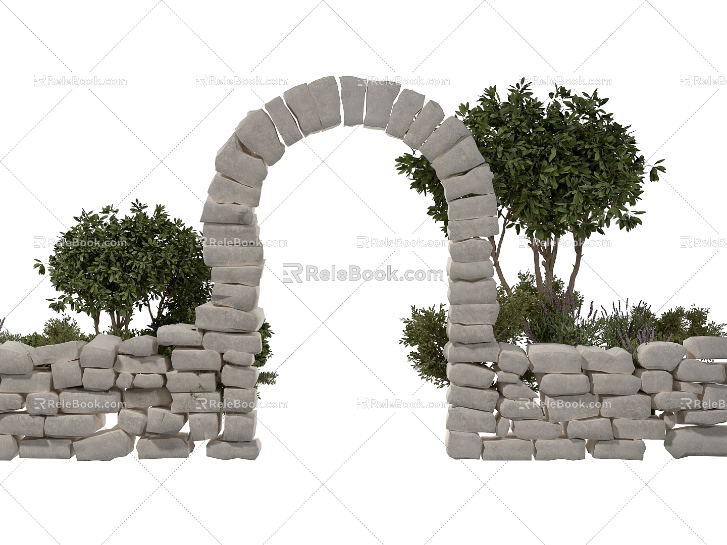 Homestay outdoor adobe arch 3d model