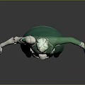 3D Fantasy Character Model With White Hair Green Robe And Intricate Accessories