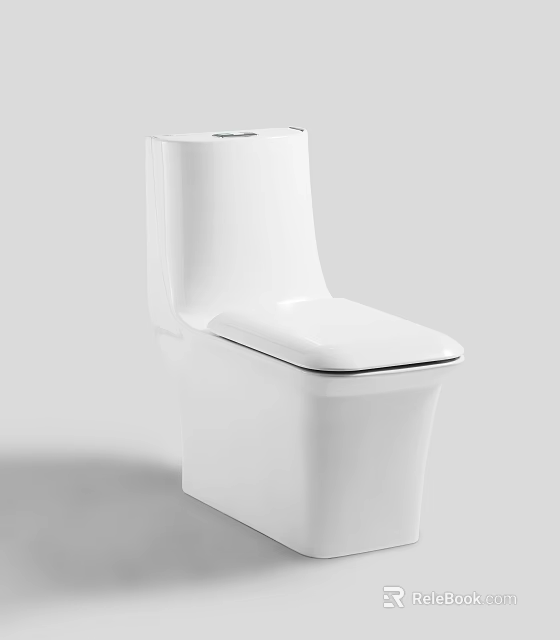 Sleek Modern White Ceramic Toilet With Smooth Surface And Contemporary Design 3d model 