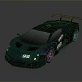 Modern Race Car With Aerodynamic Spoiler Number 99 Livery And Sleek Dark Exterior
