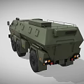 Green Military Armored Truck With Multi Wheel Drive And Tactical Design
