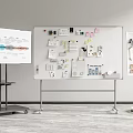 Musical Instruments And Art Supplies Arranged On Whiteboard In Modern Workspace With Creative Tools