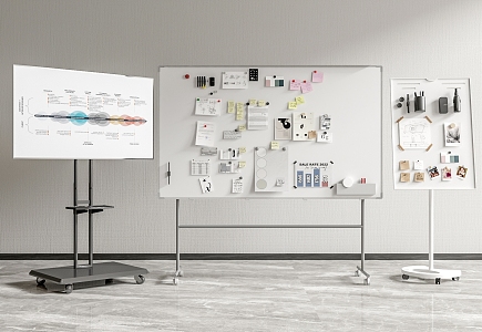 Modern Whiteboard Office Whiteboard Notes 3d model