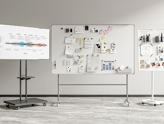 Modern Whiteboard Office Whiteboard Notes 3d model