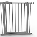 Durable Metal Swing Door With Vertical Bars And Secure Mounting For Home Safety