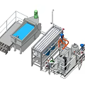 Industrial Equipment With Pipes Valves Control Panels And Metal Platform Structure