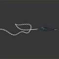 Chain Weapon With Metal Spearhead And Reflective Surface On Gray Background 3d model