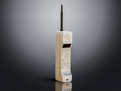 Vintage Mobile Phone With Antenna Keypad Display And Retro Digital Design 3d model