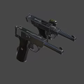 Two Classic Metal Pistols With Vintage Design And Detailed Grips