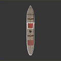 Vintage Model Ship With Red Cabins Masts Black Chimney And White Hull