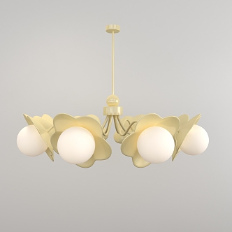 Butter wind chandelier flower lamp 3d model