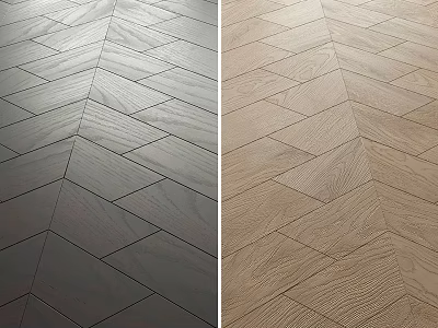 Wooden Flooring With Herringbone Pattern In Dark And Light Color Options 3d model