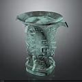 Ancient Bronze Living Utensil With Intricate Patterns And Unique Carved Design