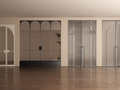 glass door french glass door changhong glass door 3d model