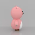 Cute Pink Cartoon Bear Plush Toy With White Belly And Brown Paws