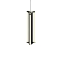 Modern Vertical Pendant Light With Black Frame And White Light Strips 3d model
