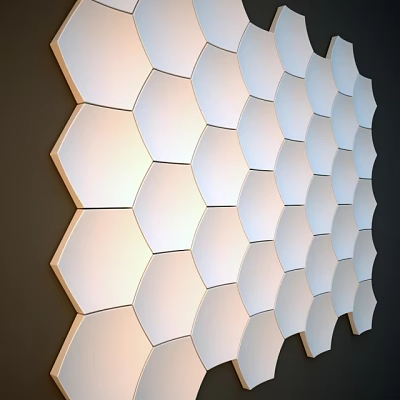 Hexagonal Tiles Wall Design With Light Colored Geometric Decorative Pattern 3d model