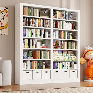 Household Steel Bookshelf Storage Rack Floor-Standing Multi-Layer Storage Book Rack for Students and Children Bookcase Wrought Iron Picture Book Shelf 3d model