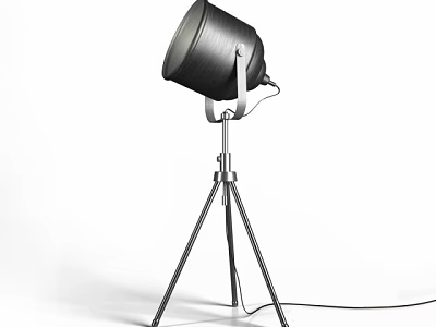 Modern Industrial Tripod Floor Spotlight With Metal Stand And Adjustable Head 3d model