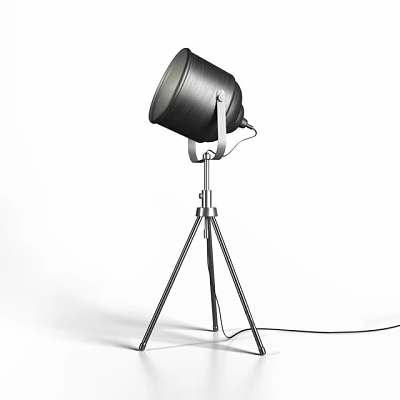 Modern Industrial Tripod Floor Spotlight With Metal Stand And Adjustable Head 3d model