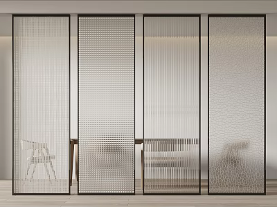 Stylish Room Dividers For Modern Interior Design With Mesh And Textured Patterns 3d model
