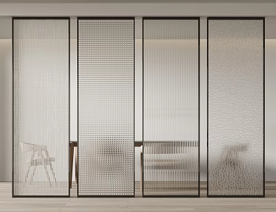Stylish Room Dividers For Modern Interior Design With Mesh And Textured Patterns 3d model