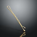 Elegant Golden Curved Hair Accessory with Shiny Surface for Daily Fashion Wear