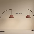 Two Arched Floor Lamps with Woven Shades for Modern Interior Lighting