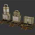 Industrial Machinery Set With Metal Pipes Platforms And Rustic Structures