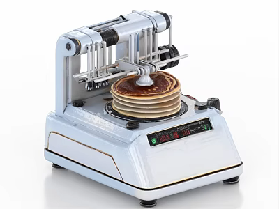 Automatic Pancake Making Kitchen Appliance With Rotating Plate And Control Panel 3d model