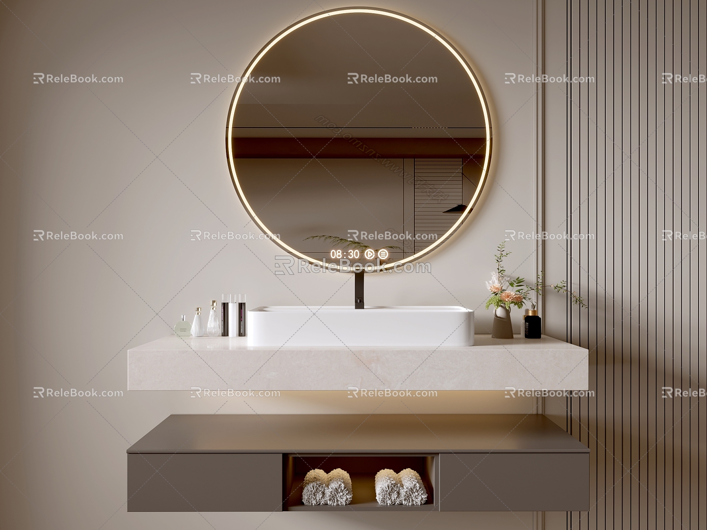 Modern Bathroom Cabinet Bathroom Counter Basin Bathroom Decoration Mirror Cabinet Sink 3d model