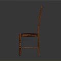 Wooden Chair With Vertical Slat Backrest And Red Padded Seat Design
