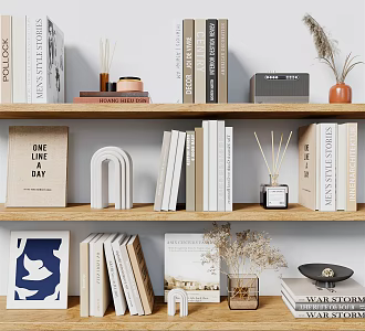 Modern Ornaments Combination Book Ornaments 3d model