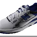 White And Blue Casual Shoes With Black Accents Logo 560 And White Laces