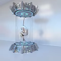 Futuristic Suspended Sci Fi Structure With Hovering Platforms And Human Figure 3d model