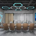 Modern Office Front Desk Reception With Marble Wall Counter And Professional Staff