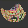 Decorative Orange Household Item With Ribbed Curved Bowl Shaped 3D Texture