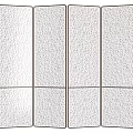 Four Panel Room Divider With Textured Surface Modern Home Interior Decor 3d model
