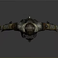 Worn Biological Sci Fi Character In Patched Spacesuit With Helmet And Armor