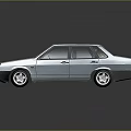 Detailed Light Blue Classic Sedan Model With Shiny Finish Silver Wheels And Black Bumper