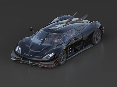 Modern Black Supercar With Sleek Aerodynamic Design And Sporty Exterior Styling 3d model
