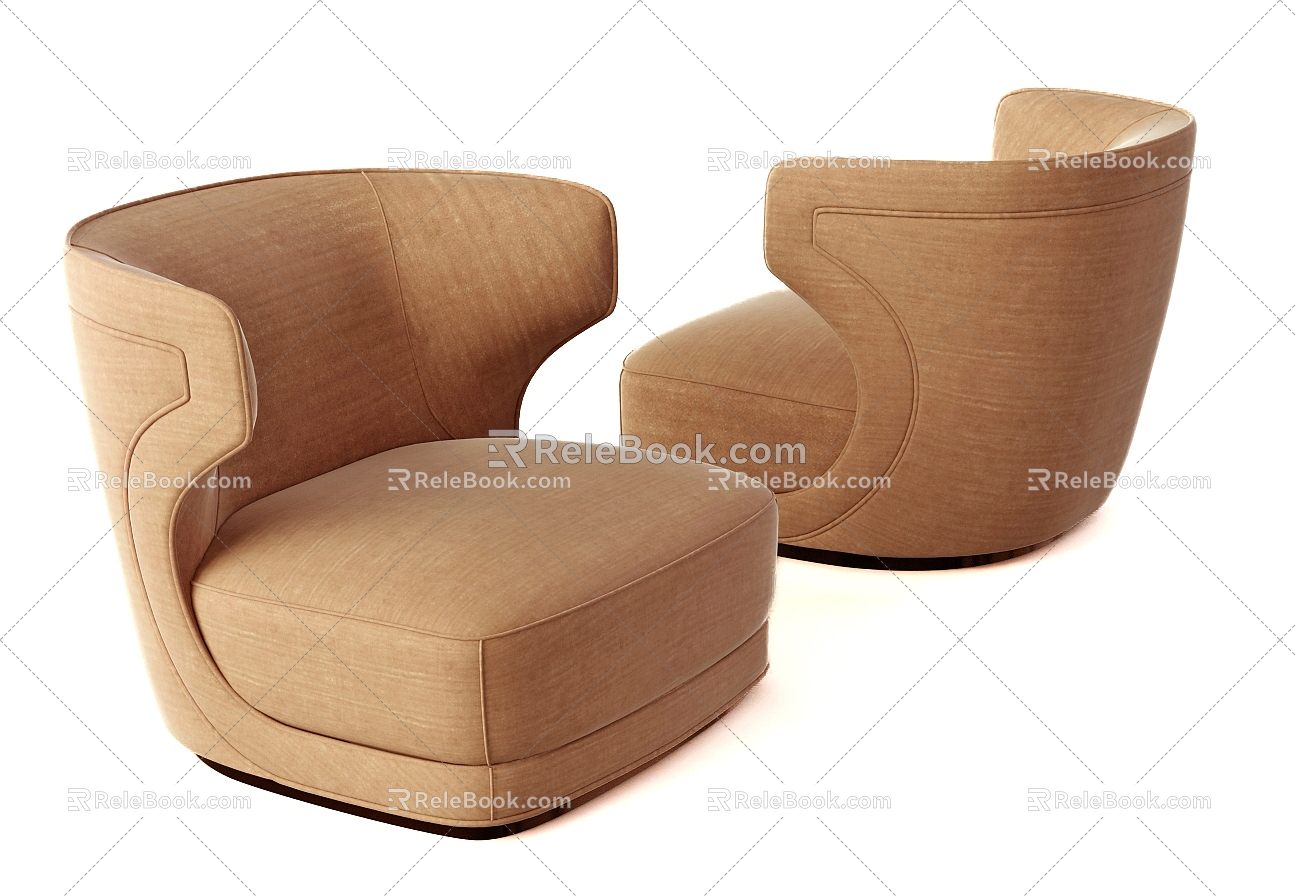 baxter single sofa leisure chair 3d model