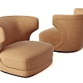 baxter single sofa leisure chair 3d model