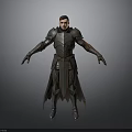 Male Warrior In Detailed Metal Armor With Cloak Standing On Gray Background