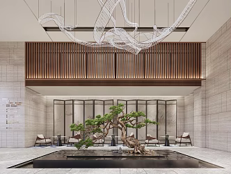 Modern Hall Office Lobby 3d model