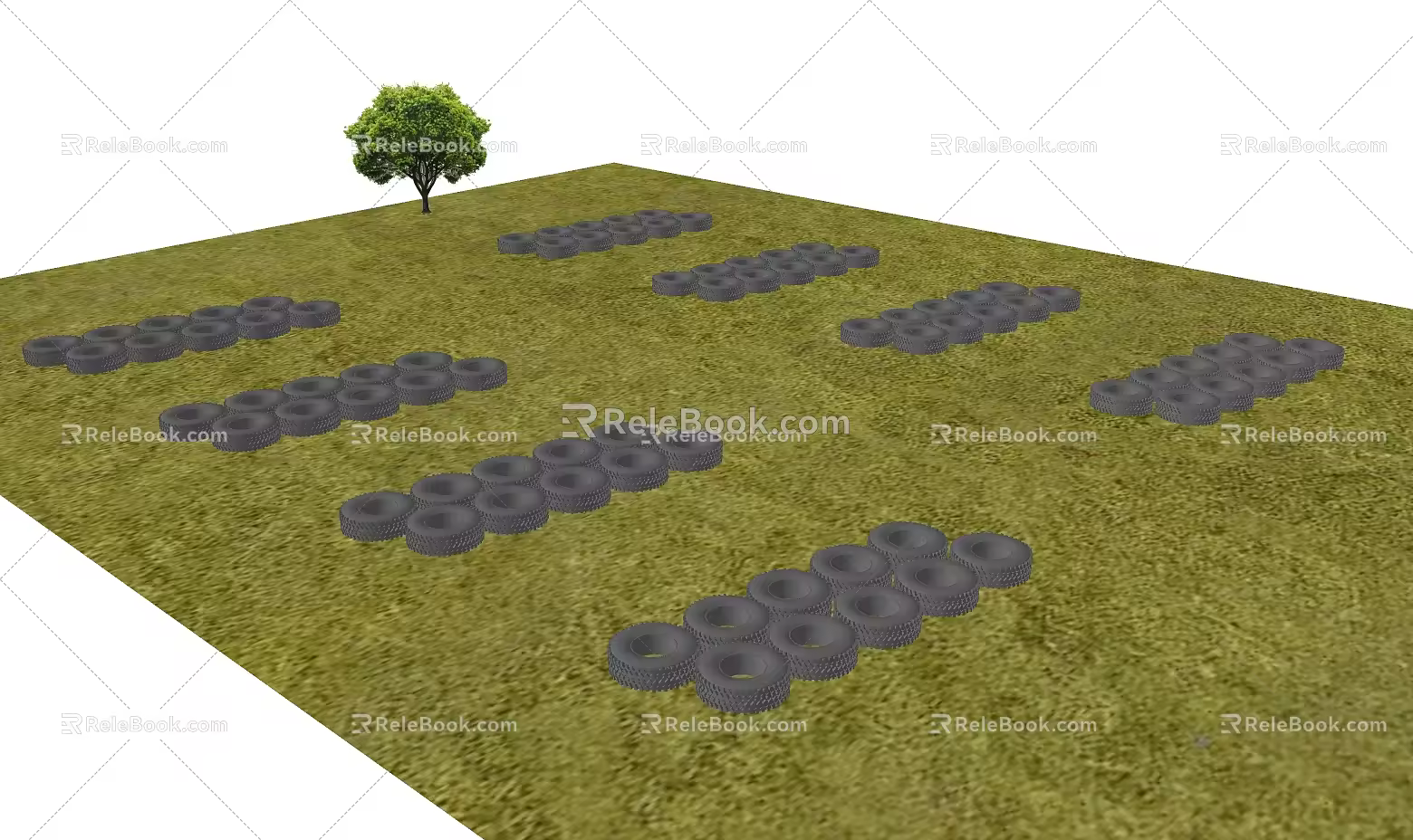 Modern obstacle sketch 3d model