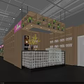 Modern Clothing Store Interior With Wooden Shelves Hanging Clothes Display Tables And Plant Decorations