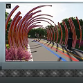 Modern Corridor Frame Red Culture Frame Red Culture Corridor Red Art Device 3d model