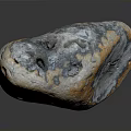 Natural Stone Decorative Piece With Unique Gray Orange Blue Color Patterns And Rough Texture