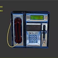 Vintage Electronic Telephone Device With Handset Keypad Metal Casing And Green Display Screen
